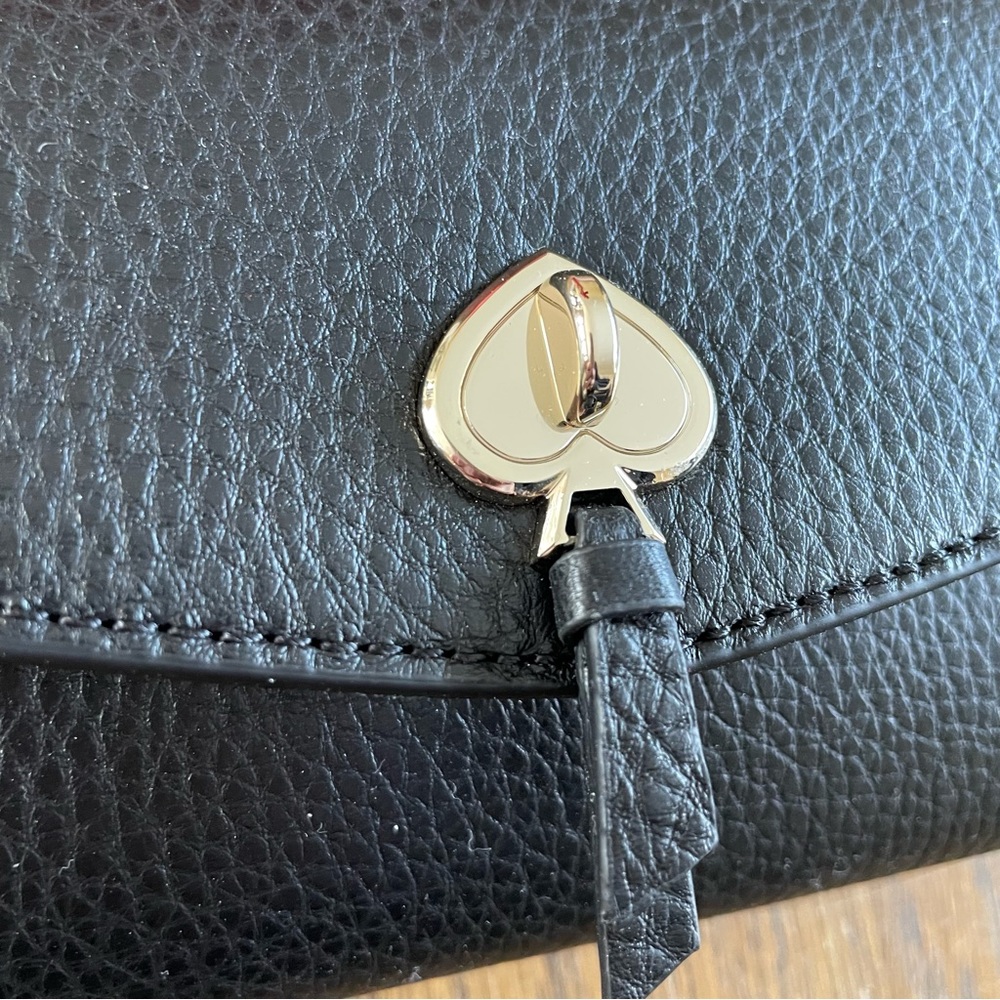 Kate Spade Marti Large Slim Flap Wallet Black Leather - Picture 3 of 12